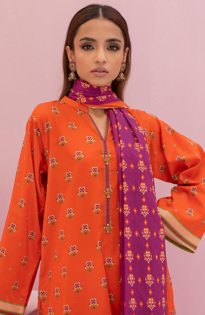 Orient - Unstitched 3 Piece Printed Lawn Shirt , Cambric Pant and Lawn Dupatta