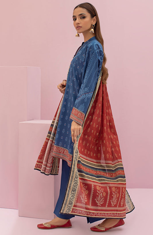 Orient - Unstitched 3 Piece Printed Lawn Shirt , Cambric Pant and Lawn Dupatta