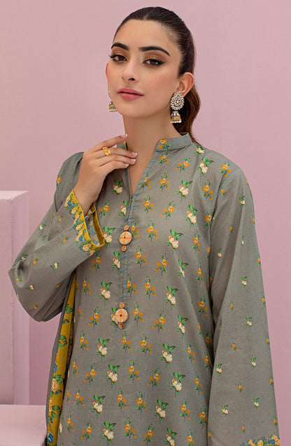 Orient - Unstitched 3 Piece Printed Lawn Shirt , Cambric Pant and Lawn Dupatta