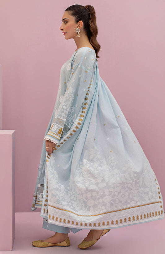 Orient - Unstitched 3 Piece Printed Lawn Shirt , Cambric Pant and Lawn Dupatta