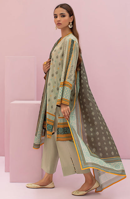Orient - Unstitched 3 Piece Printed Lawn Shirt , Cambric Pant and Lawn Dupatta