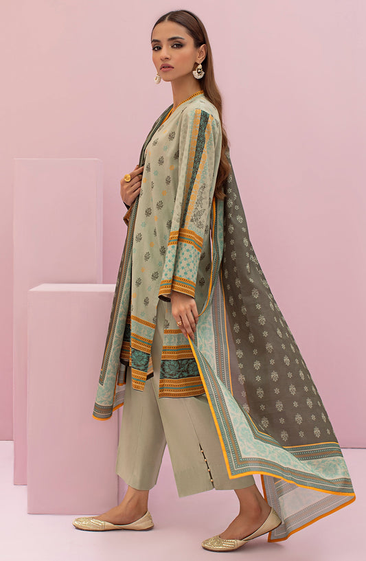Orient - Unstitched 3 Piece Printed Lawn Shirt , Cambric Pant and Lawn Dupatta