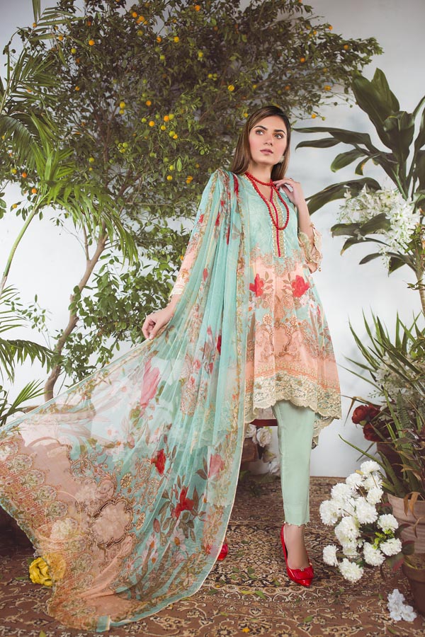 Adan's Libas - Spring - Swiss Voil Unstitched (3 Piece)