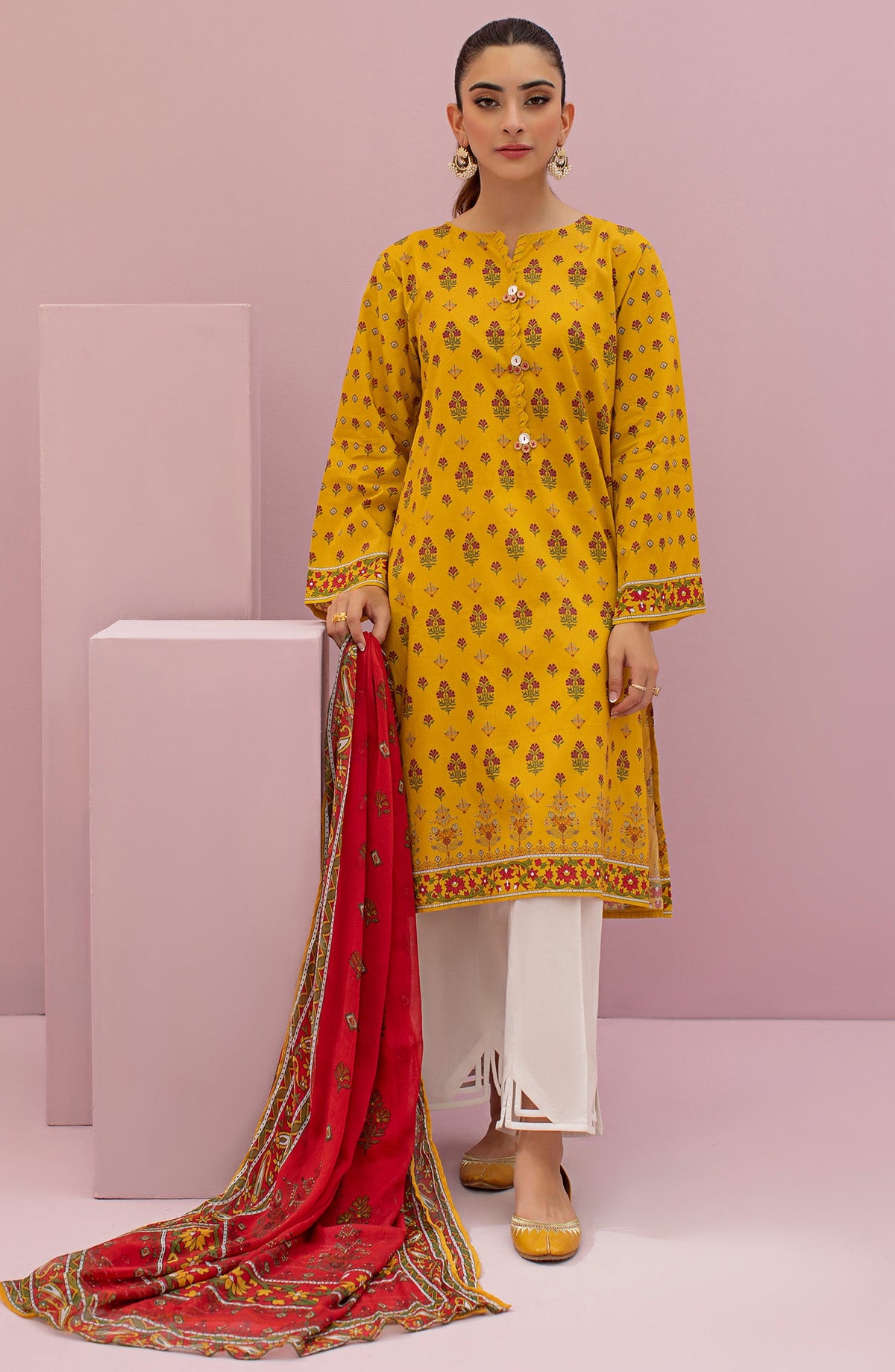 Orient - Unstitched 2 Piece Printed Lawn Shirt and Chiffon Dupatta