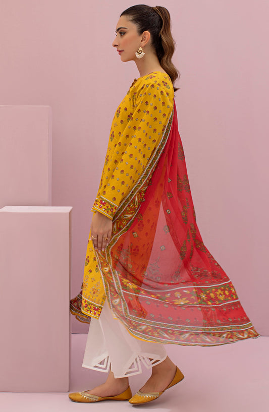Orient - Unstitched 2 Piece Printed Lawn Shirt and Chiffon Dupatta