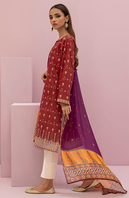 Orient - Stitched 2 Piece Printed Lawn Shirt and Kitonic Chiffon Dupatta