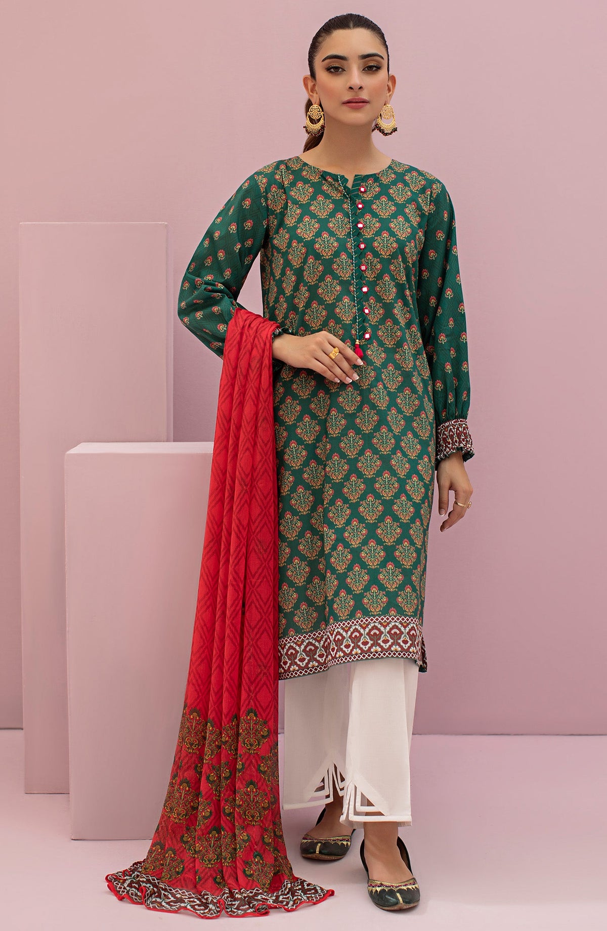 Orient - Unstitched 2 Piece Printed Lawn Shirt and Chiffon Dupatta