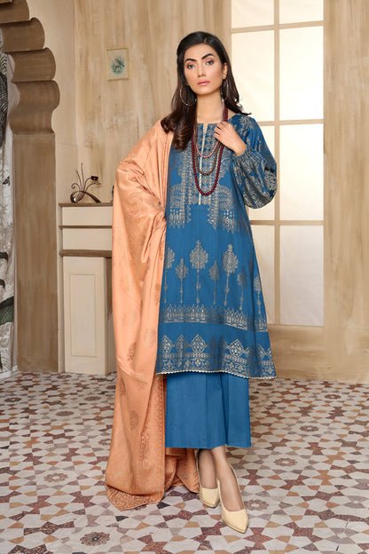 Adan's Libas - Cerulean - Winter Jacquard 2 Piece Unstitch