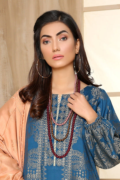 Adan's Libas - Cerulean - Winter Jacquard 2 Piece Unstitch