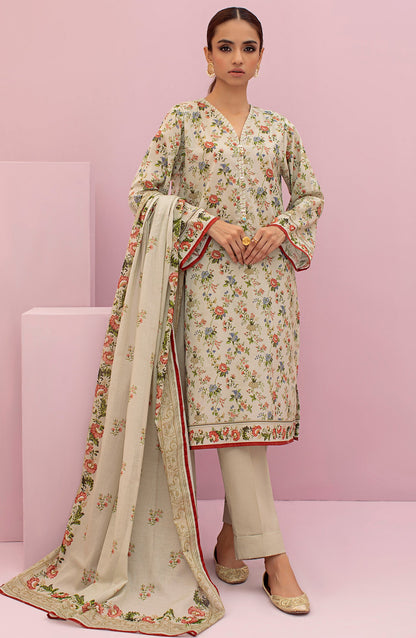 Orient - Unstitched 3 Piece Printed Lawn Shirt , Cambric Pant and Lawn Dupatta