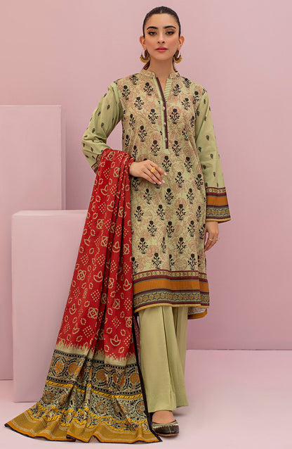 Orient - Unstitched 3 Piece Printed Lawn Shirt , Cambric Pant and Lawn Dupatta