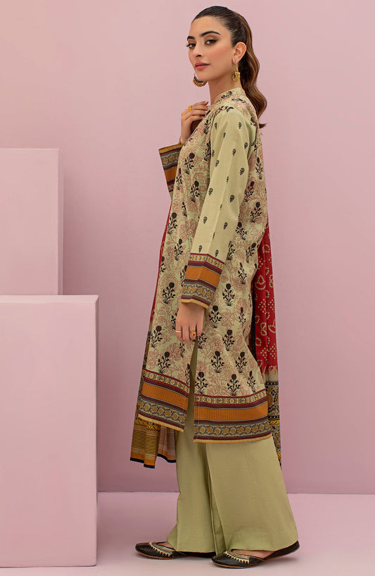 Orient - Unstitched 3 Piece Printed Lawn Shirt , Cambric Pant and Lawn Dupatta