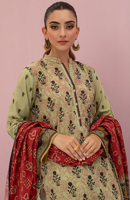 Orient - Unstitched 3 Piece Printed Lawn Shirt , Cambric Pant and Lawn Dupatta