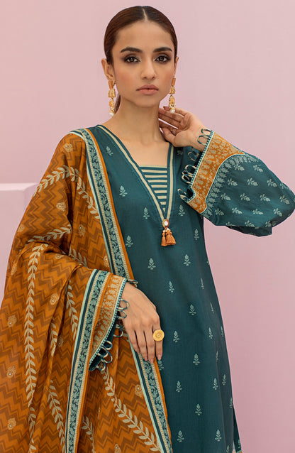 Orient - Unstitched 3 Piece Printed Lawn Shirt , Cambric Pant and Lawn Dupatta