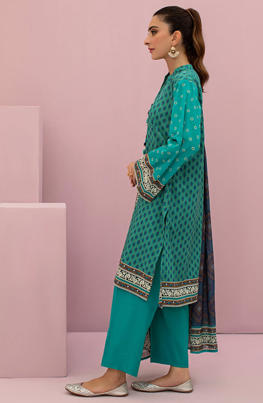 Orient - Unstitched 3 Piece Printed Lawn Shirt , Cambric Pant and Lawn Dupatta