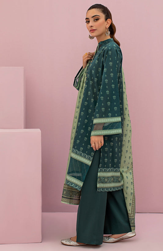 Orient - Unstitched 3 Piece Printed Lawn Shirt , Cambric Pant and Lawn Dupatta