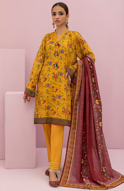 Orient - Unstitched 3 Piece Printed Lawn Shirt , Cambric Pant and Lawn Dupatta