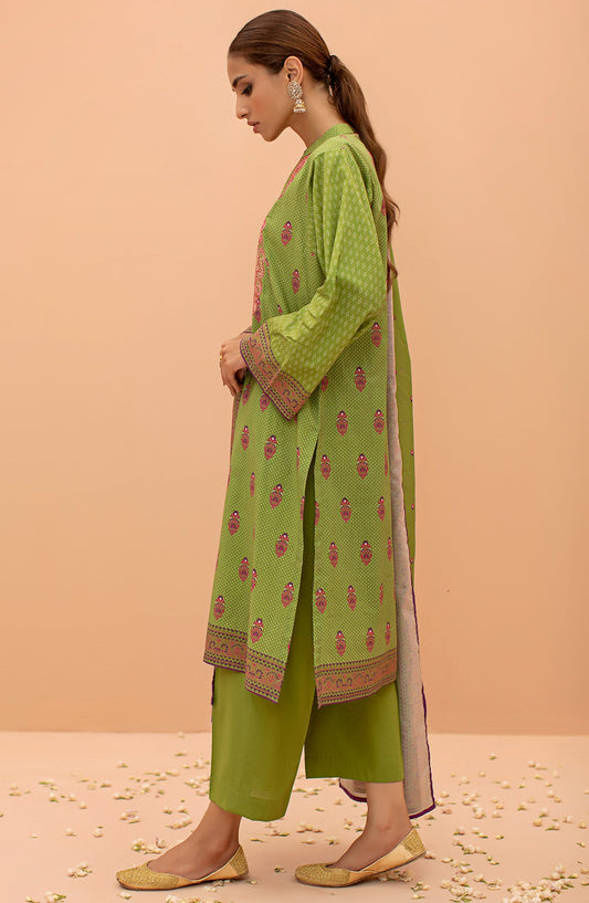 Orient - Unstitched 3 Piece Embroidered Lawn Shirt , Cambric Pant and Lawn Dupatta