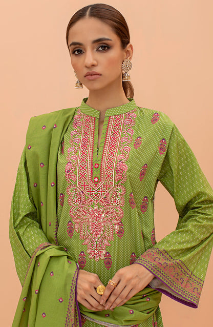 Orient - Unstitched 3 Piece Embroidered Lawn Shirt , Cambric Pant and Lawn Dupatta
