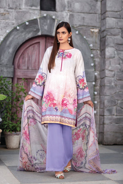 Adan's Libas - Cloud White - Digital Sequin Chickenkari Viscose
