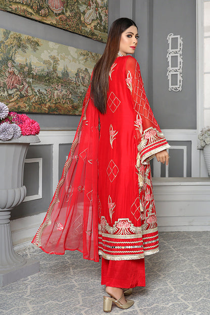 Adan's Libas - Carnelian - Luxury Desire Embroidered Chiffon 3PC