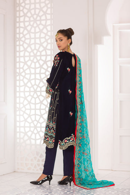 Adan's Libas - CARTIER - Luxury Embroidered Velvet 3PC