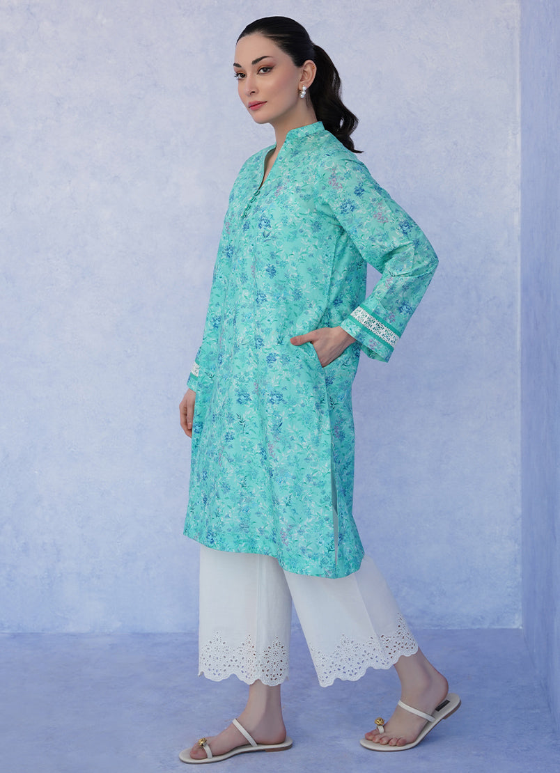 Sea Green Printed Kurta