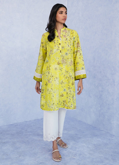 Lemon Yellow Printed Kurta