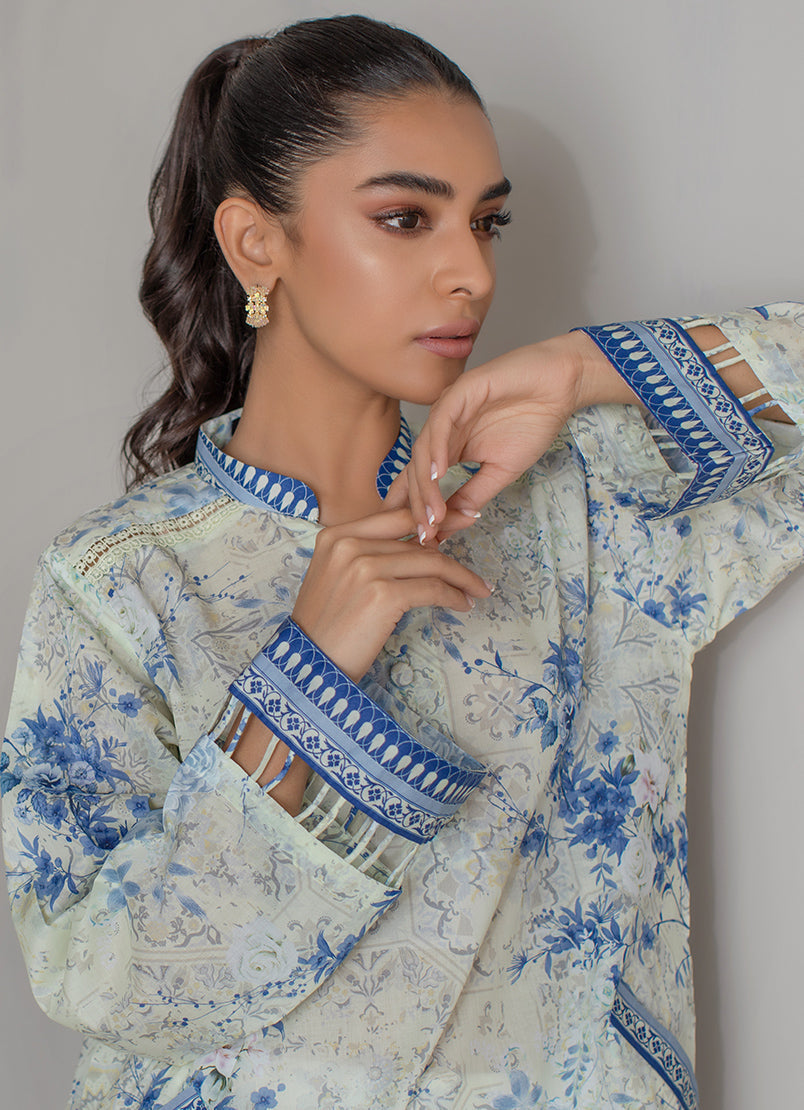 Light Blue Floral Kurta