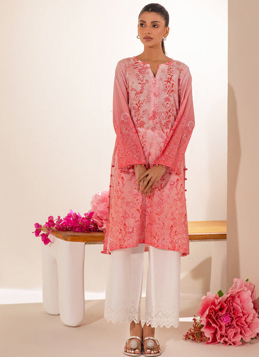 Peach Floral Printed Kurta