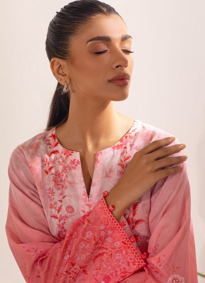 Peach Floral Printed Kurta