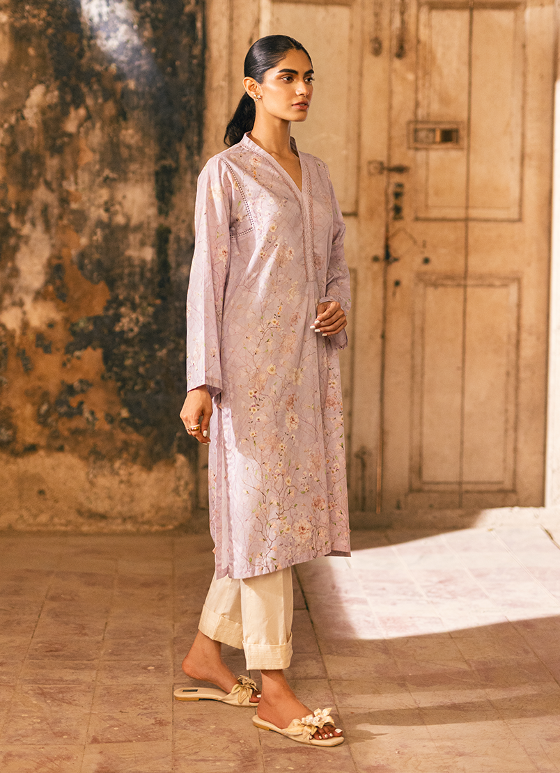 Lilac Printed Kurta