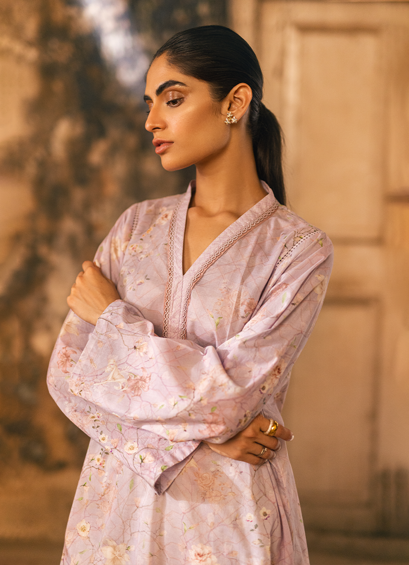 Lilac Printed Kurta