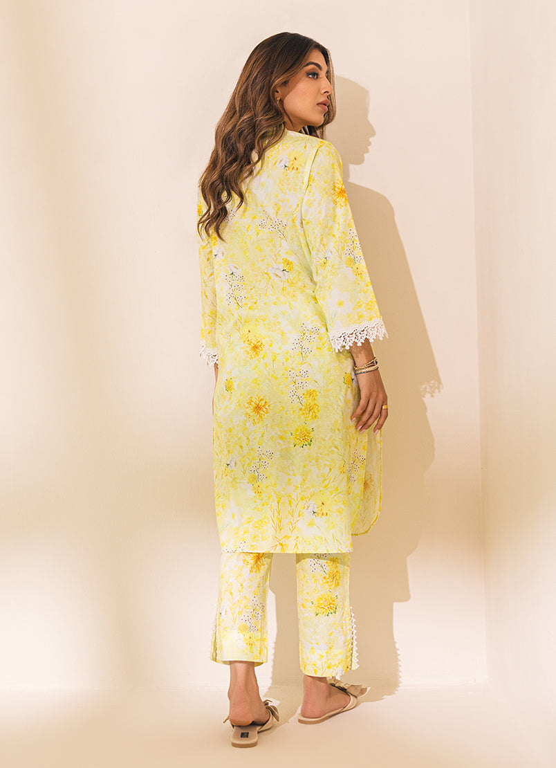 Yellow Floral Printed CO-ORD Set