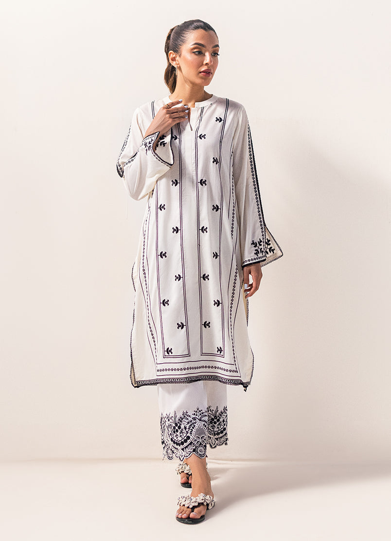 Ivory Embroidered Kurta