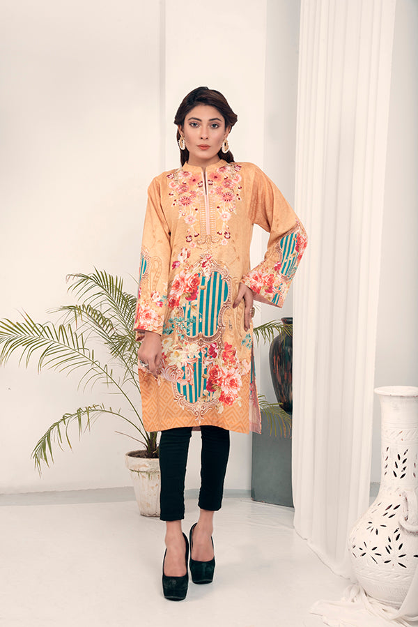 Adan's Libas - Cezial - Embroidered Khaddar Unstitch Kurti