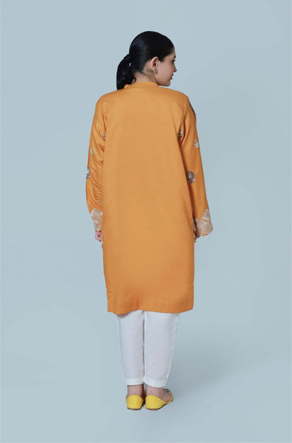 Bareeq Outfits - Sunset Bling Embroidered  Cambric Shirt
