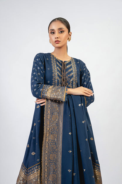 3 Pc Viscose Jacquard Suit With Viscose Jacquard Dupatta