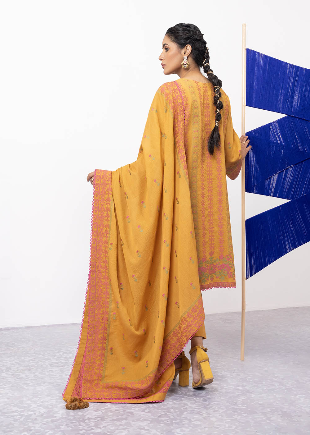 3 Pc Jacquard Suit With Jacquard Dupatta