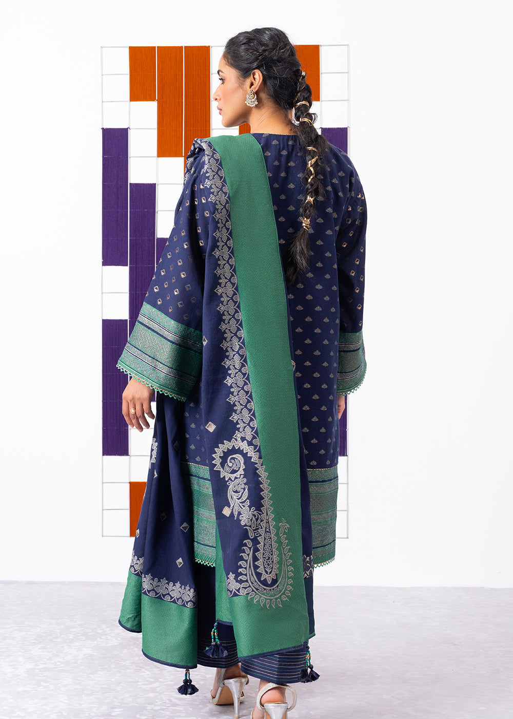3 Pc Jacquard Suit With Jacquard Dupatta