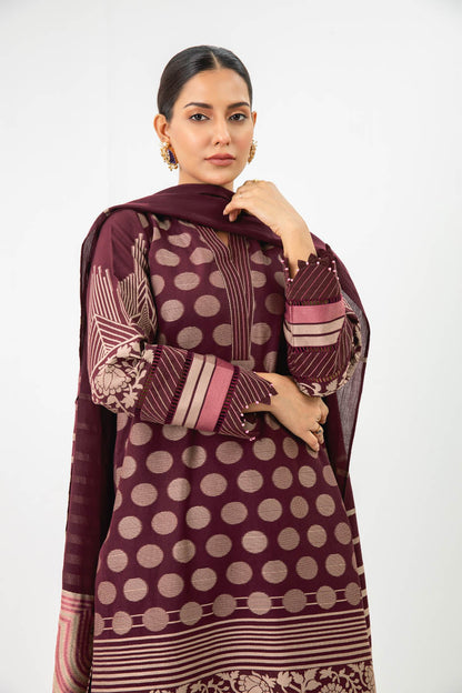 3 Pc Jacquard Suit With Jacquard Dupatta