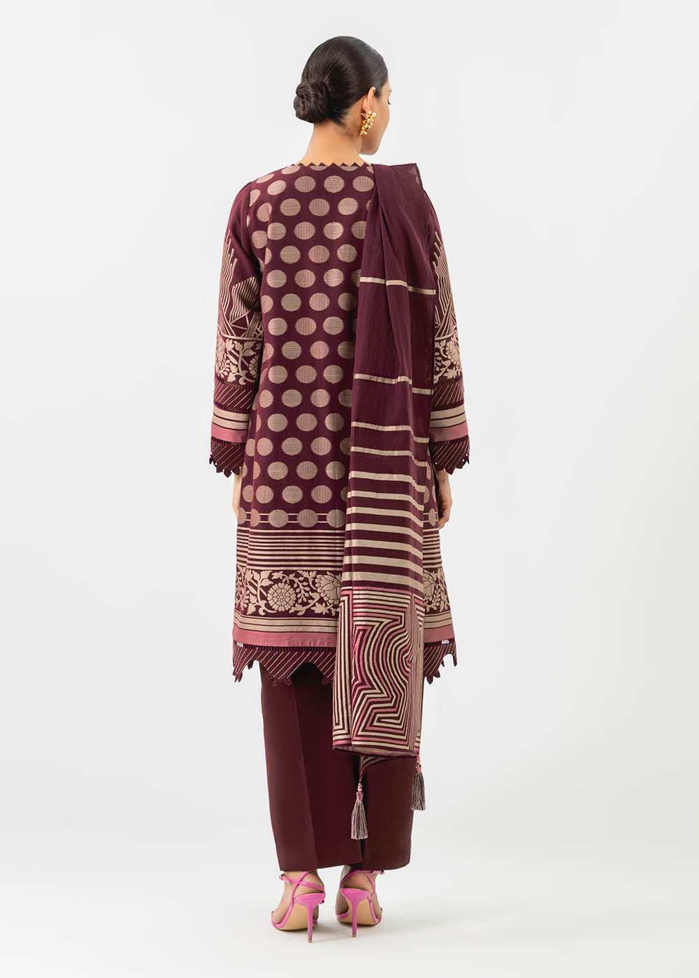 3 Pc Jacquard Suit With Jacquard Dupatta