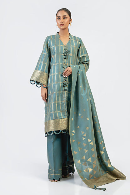 3 Pc Viscose Jacquard Suit With Viscose Jacquard Dupatta