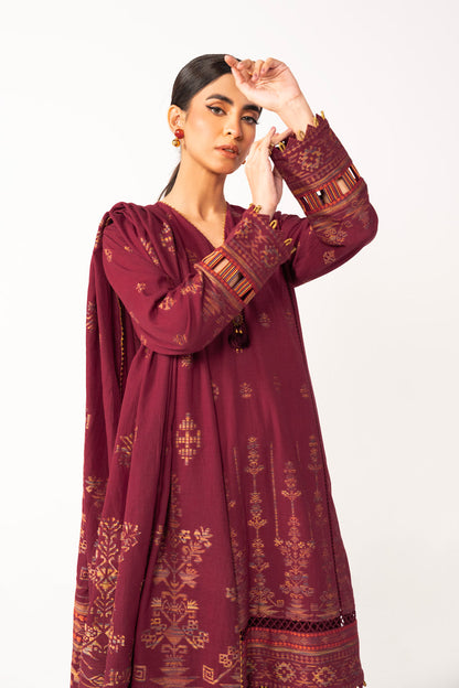 3 Pc Jacquard Suit With Jacquard Dupatta