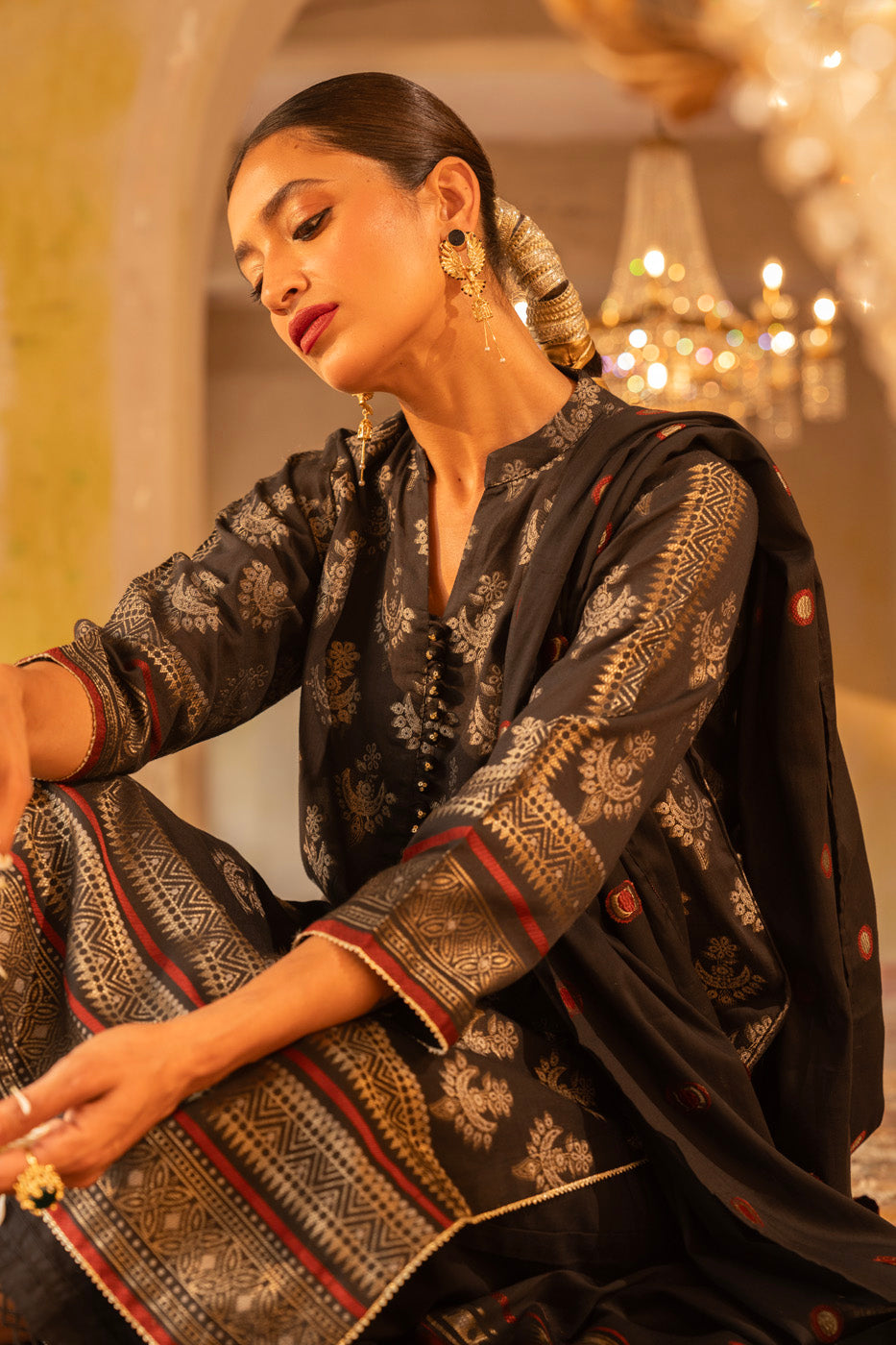 3 Pc Jacquard Outfit