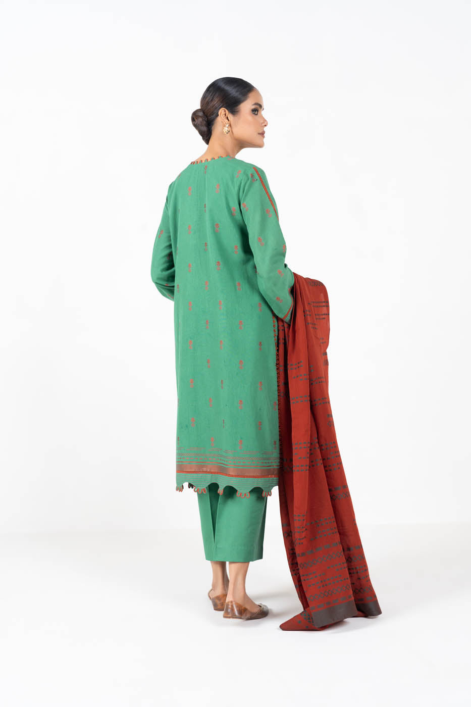 3 Pc Jacquard Suit With Jacquard Dupatta