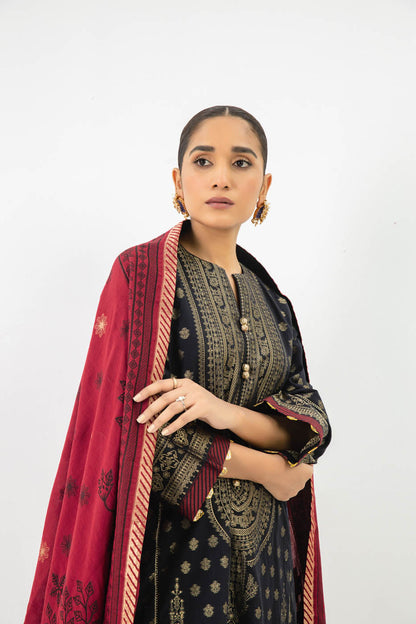 3 Pc Jacquard Suit With Jacquard Dupatta