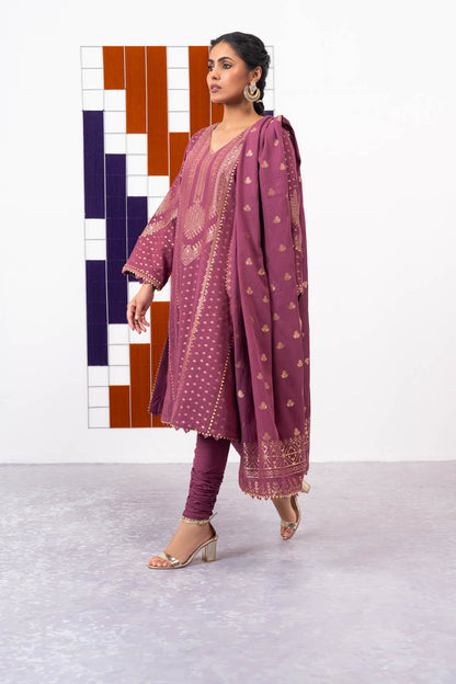 3 Pc Jacquard Suit With Jacquard Dupatta