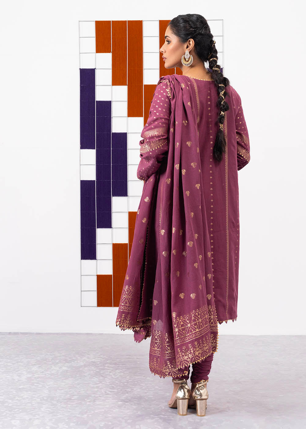 3 Pc Jacquard Suit With Jacquard Dupatta