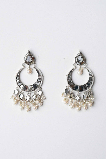 SILVER PLATED HALF MOON EARRINGS